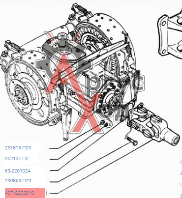 40П-2202010 Вал промежуточный в сборе