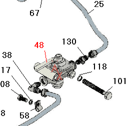 130-3520010 Кран разобщительный пневмотормозов в сборе
