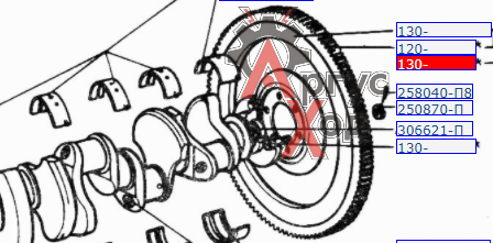 130-1005115 Маховик с зубчатым кольцом в сборе