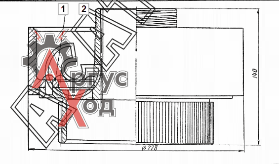 21.10.022 Барабан ведомый правый в сборе