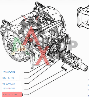 40П-2202010 Вал промежуточный в сборе