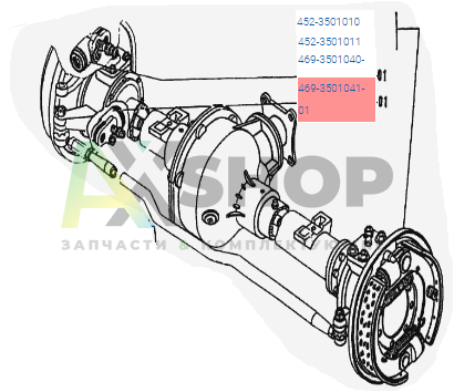 469-3501041-01 Цилиндр колесный передний левый в сборе