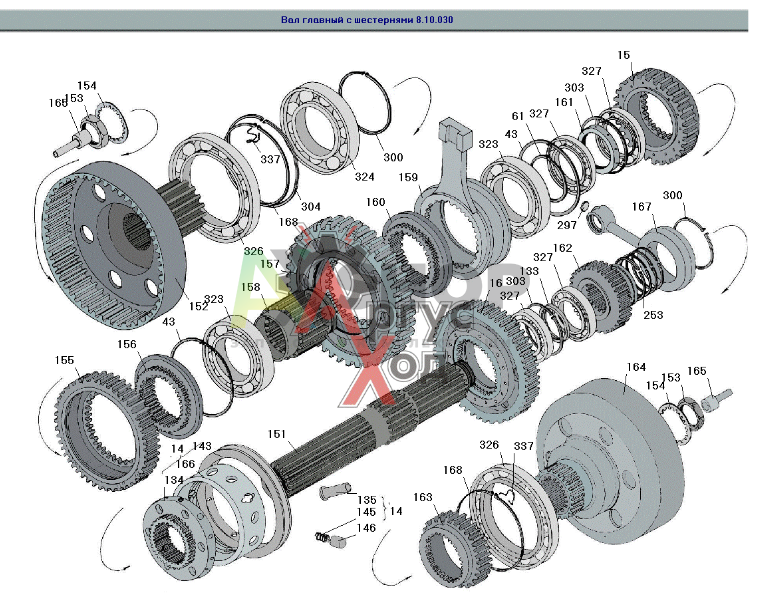 8.10.030 Вал главный с шестернями
