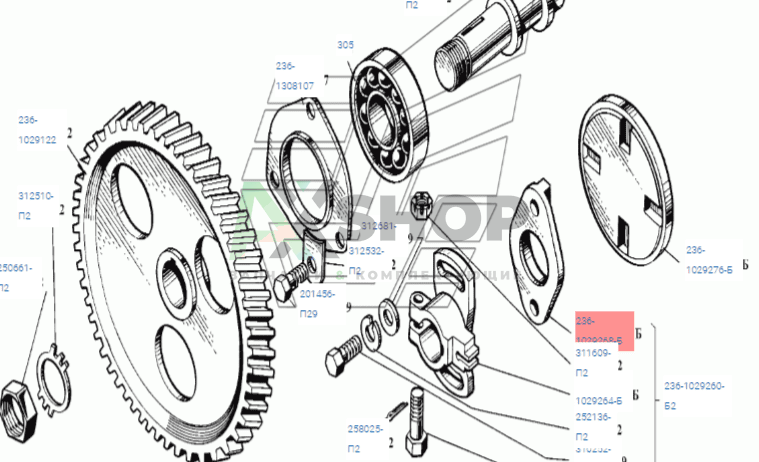 236-1029268-Б Полумуфта привода топливного насоса