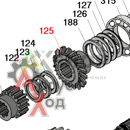 8.10.228 Шестерня коническая ведомая
