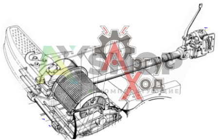 131-4501010-Б Лебедка с редуктором и поперечинами в сборе