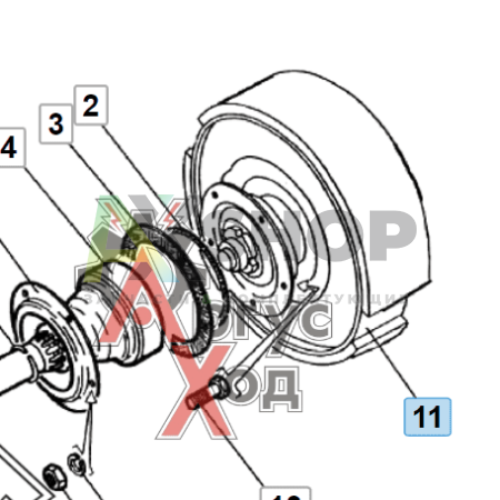 3402-2603030 Барабан тормозной со ступицей и переходной зубчаткой в сборе