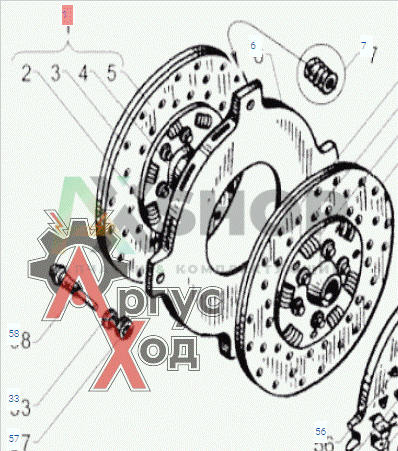 238-1601130-Б Диск ведомый передний в сборе