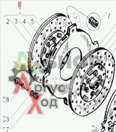 238-1601130-Б Диск ведомый передний в сборе