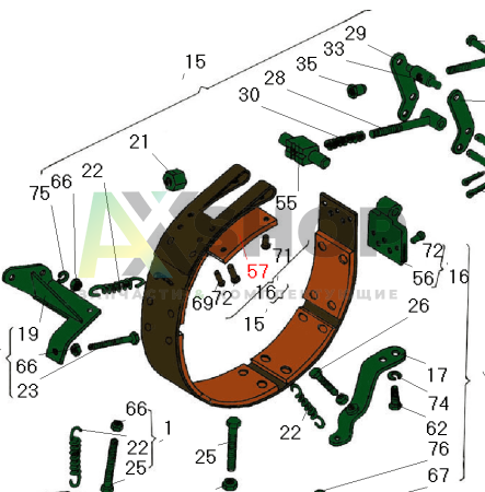 8.23.152 Колодка ленты тормоза МП