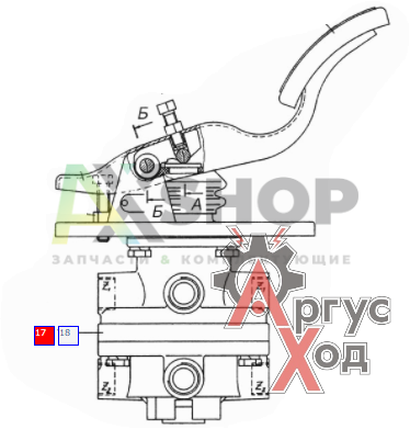 100-3514108-10 Кран тормозной 2х-секционный