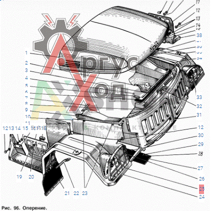 131-8401186 Решетка фары с рамкой правая в сб