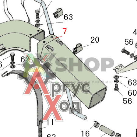 6.06.036 Труба верхняя в сборе