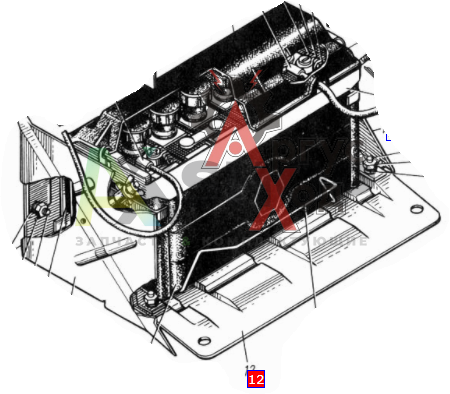 130-3703058-Б Гнездо аккумуляторной батареи в сборе