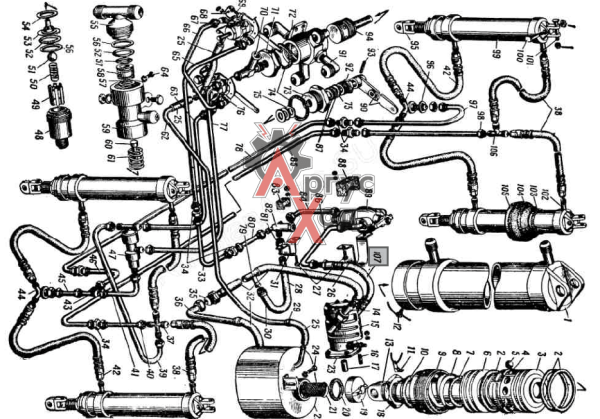40П-321209-Б1 Шланг высокого давления гидросистемы катков