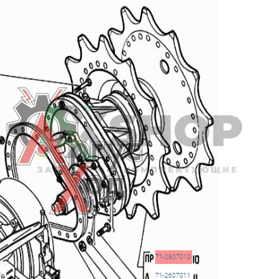 71-2607010 Бортовая передача D=70 правая в сборе