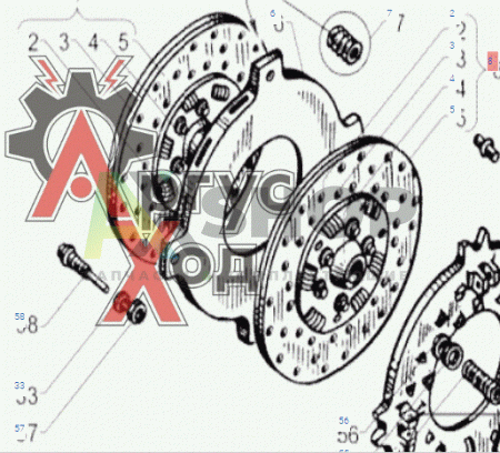 238-1601131 Диск ведомый задний в сборе