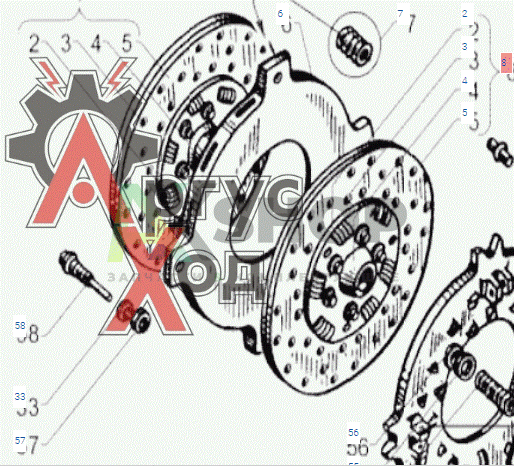 238-1601131 Диск ведомый задний в сборе