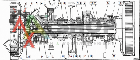 21.10.012-1 Вал главный в сборе