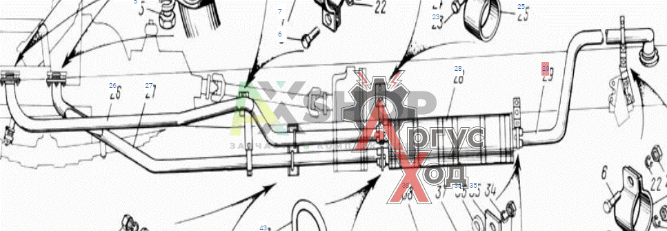 131-1203218 Труба выпускная с ниппелем в сборе
