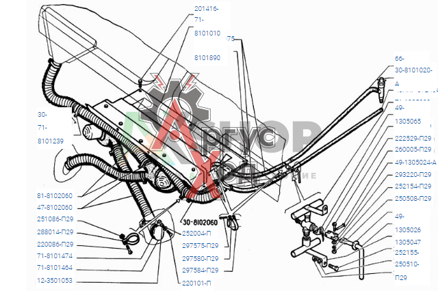 71-8101010 Отопитель в сборе кабины