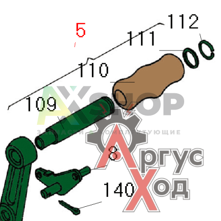 6.22.013 Рычаг управления правый в сборе