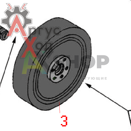 8.32.019 Каток опорный в сборе (670х140 \ металл)