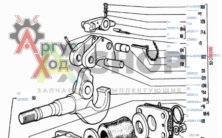 52-2805012 Крюк буксирный в сборе