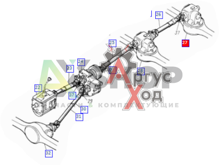 131-2400009 Мост задний со ступицами, тормозами и транспортными деталями в сборе