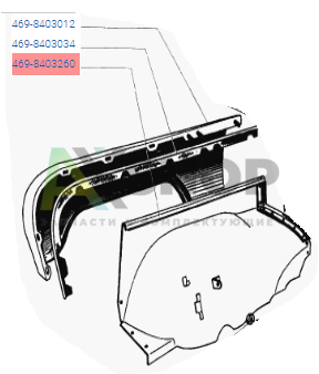 469-8403261 Брызговик моторного отссека левый
