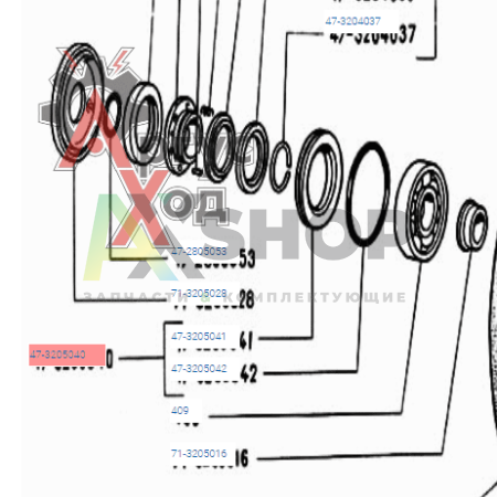 47-3205040 Шайба уплотн.ступицы катка ленивца в сборе