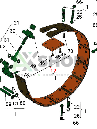 8.23.013 Лента остановочного тормоза 