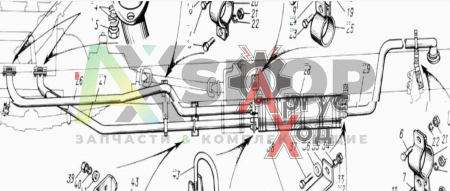 131-1203011-Б2 Труба глушителя приемная с газоотборником левая в сборе
