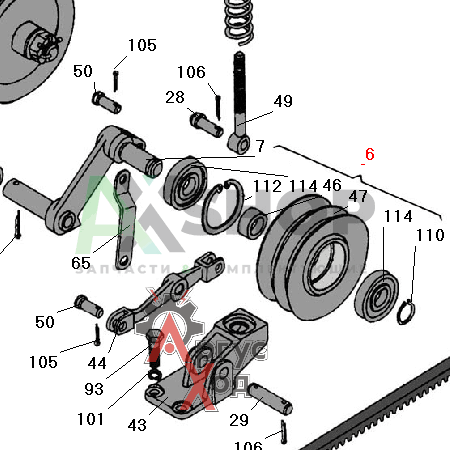 8.02.015-1 Ролик натяжной в сборе