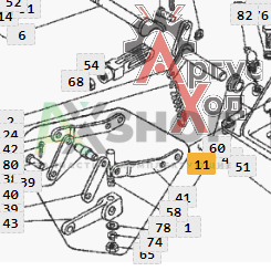 8.23.012 Кронштейн остановочного тормоза левый со втулками