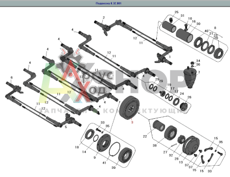 8.32.019 Каток опорный в сборе (670х140 \ металл)