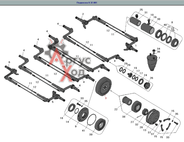 8.32.019 Каток опорный в сборе (670х140 \ металл)