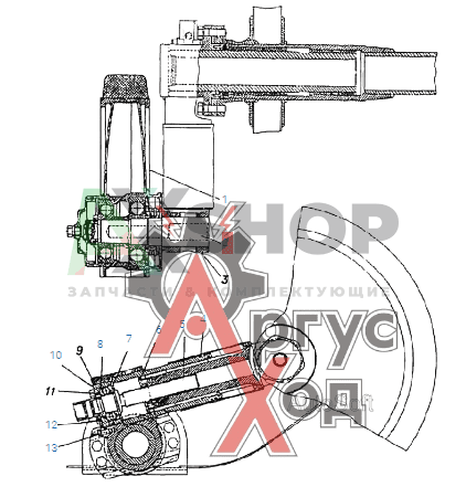 Балансир с осью левый в сборе 34039-2948011