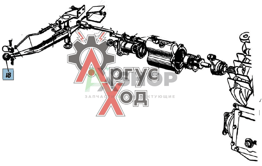63-1803014-Б Рычаг управления коробкой отбора мощности с втулкой в сборе