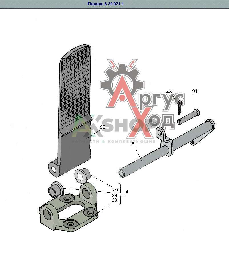 6.20.021-1 Педаль в сборе