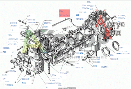 238-1002012-А4  Блок цилиндров