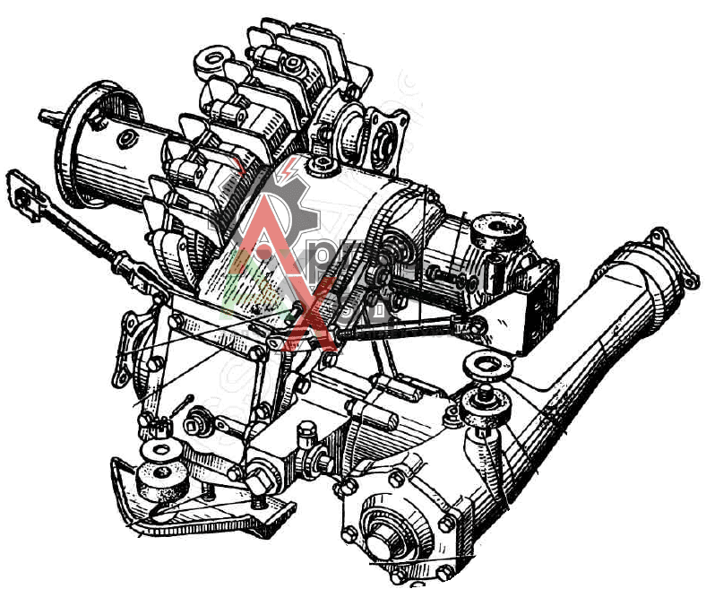 41-1800005 Раздаточная коробка с редуктором и коробками мощности в сборе