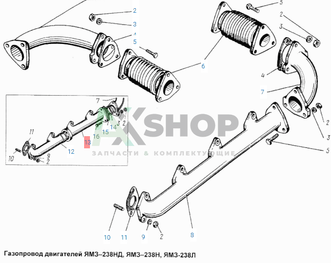238Н-1008024-Б Коллектор выпускной задний