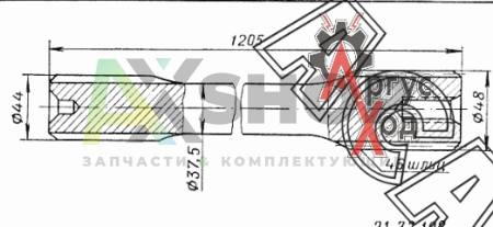 21.32.108 \ 4511.32.108 Вал торсионный (ПРАВЫЙ)