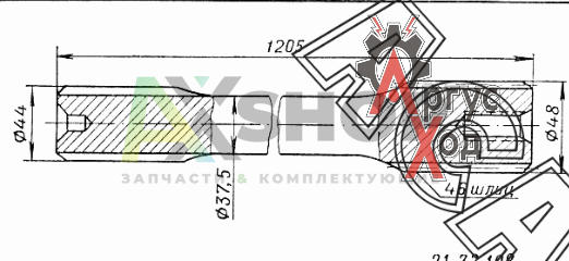 21.32.108 \ 4511.32.108 Вал торсионный (ПРАВЫЙ)
