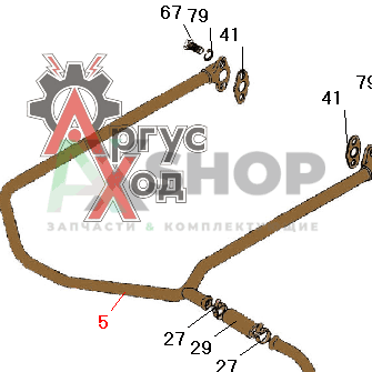 8.05.015 Труба обводная со штуцерами