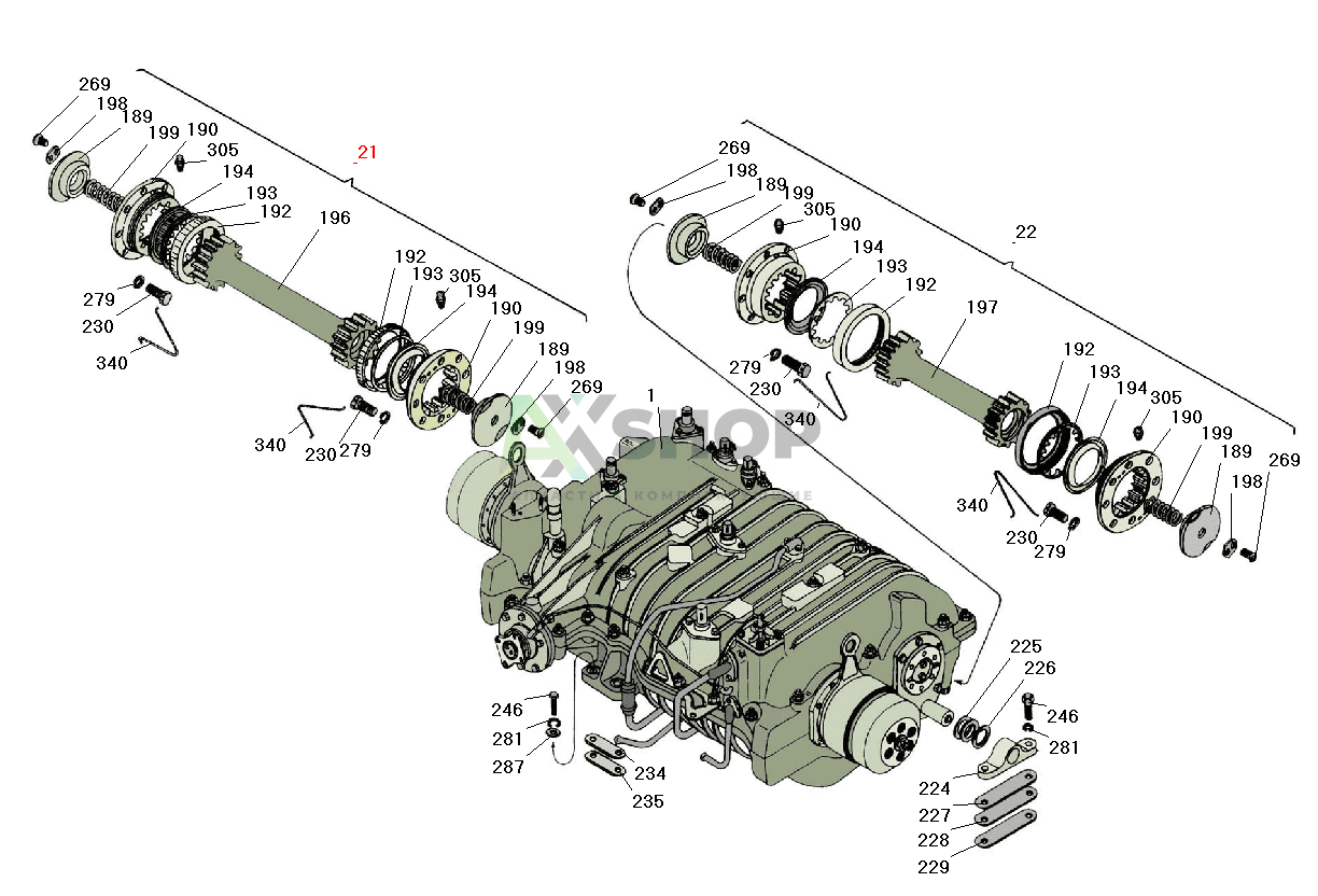 8.10.047 КН Валик карданный левый в сборе  