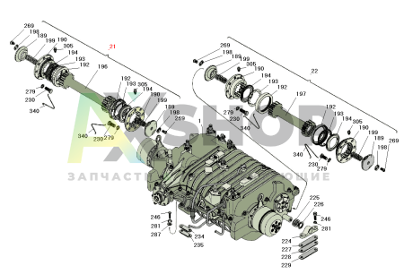 8.10.047 КН Валик карданный левый в сборе