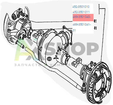 469-3501040-01 Цилиндр колесный передний правый в сборе