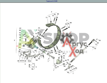 8.23.016 Кронштейн остановочного тормоза правый со втулками